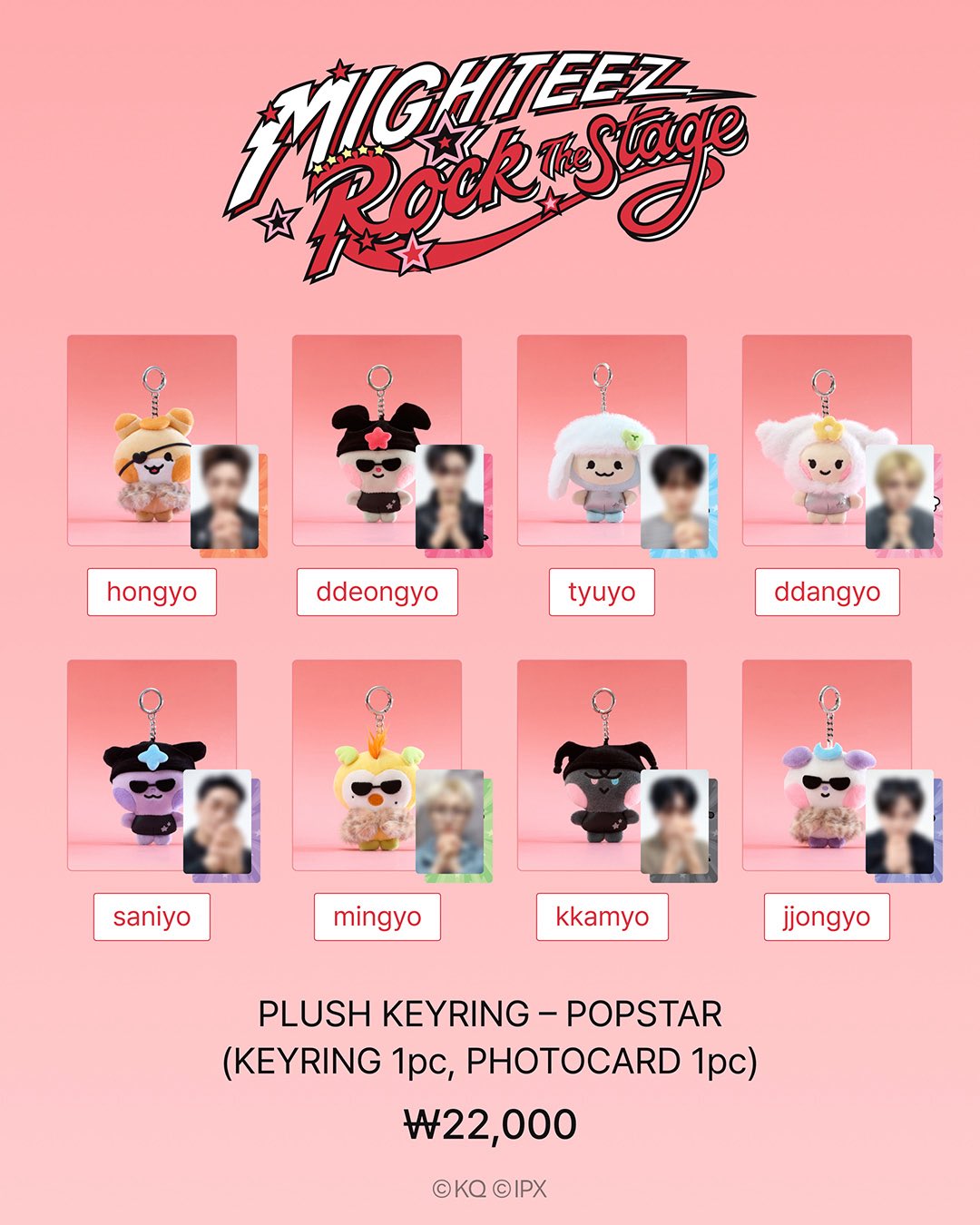 MIGHTEEZ (ATEEZ) - OFFICIAL MD - PLUSH KEYRING POPSTAR