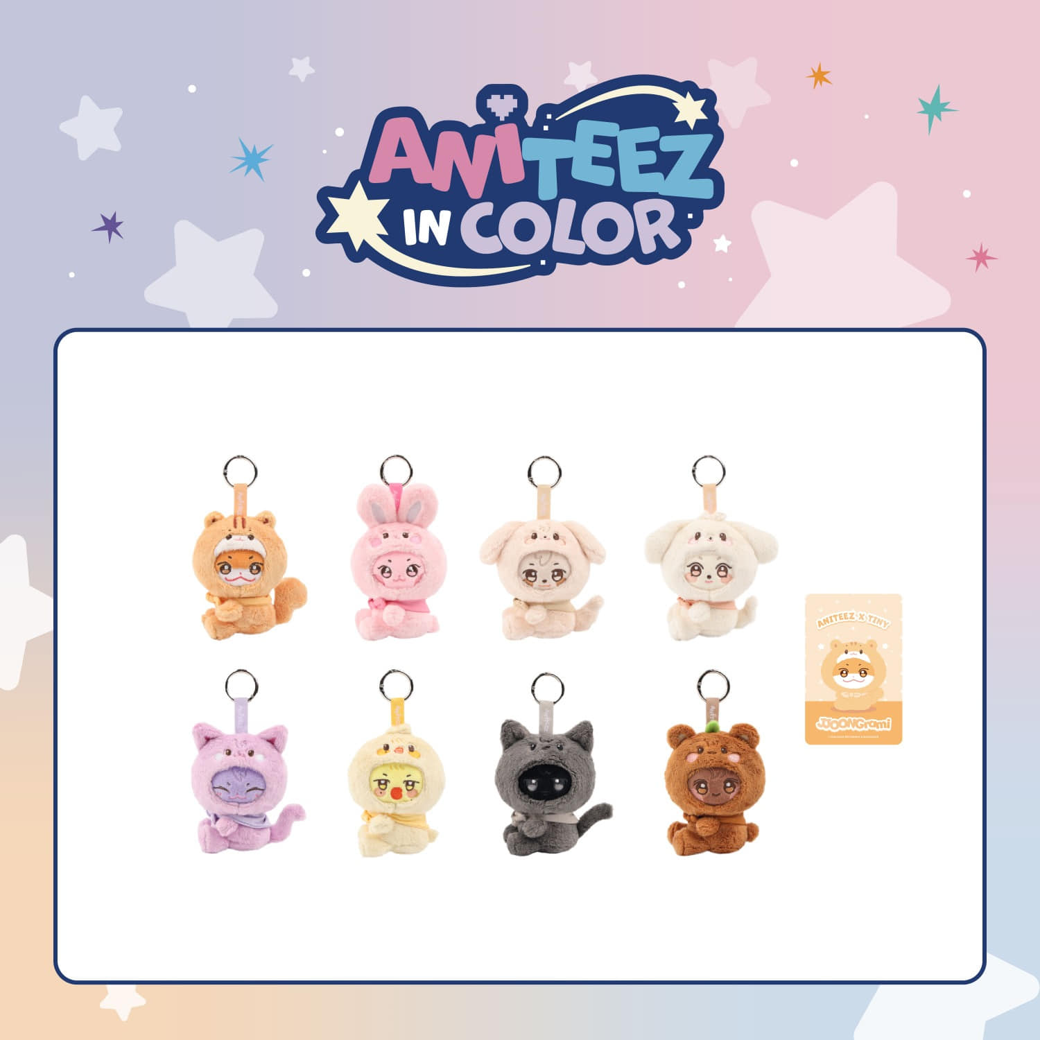 ATEEZ - ANITEEZ IN COLOR OFFICIAL MD - Tiny Plush Keyring