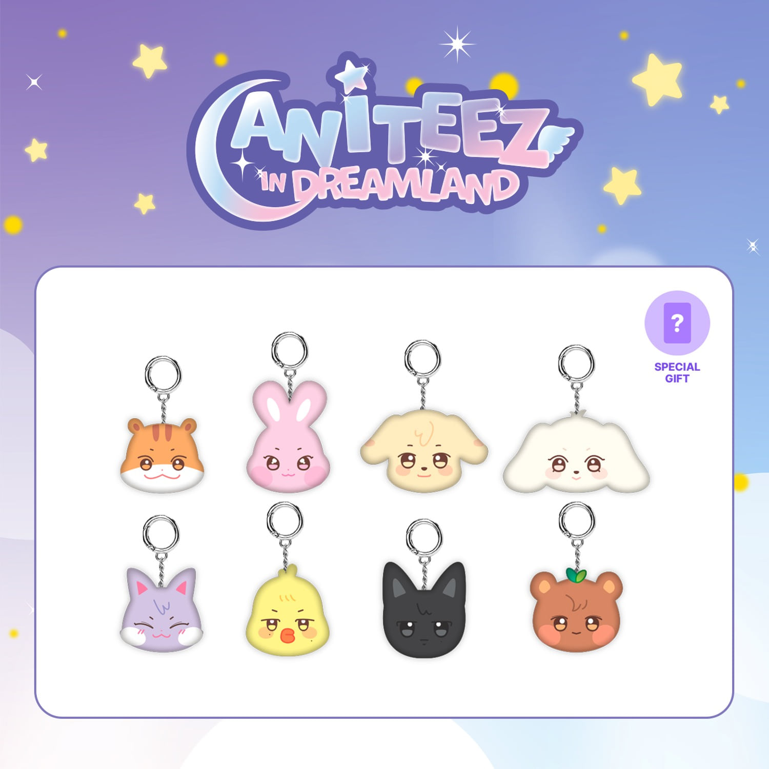 ATEEZ -  [ANITEEZ IN DREAMLAND] MINI FACE KEYRING