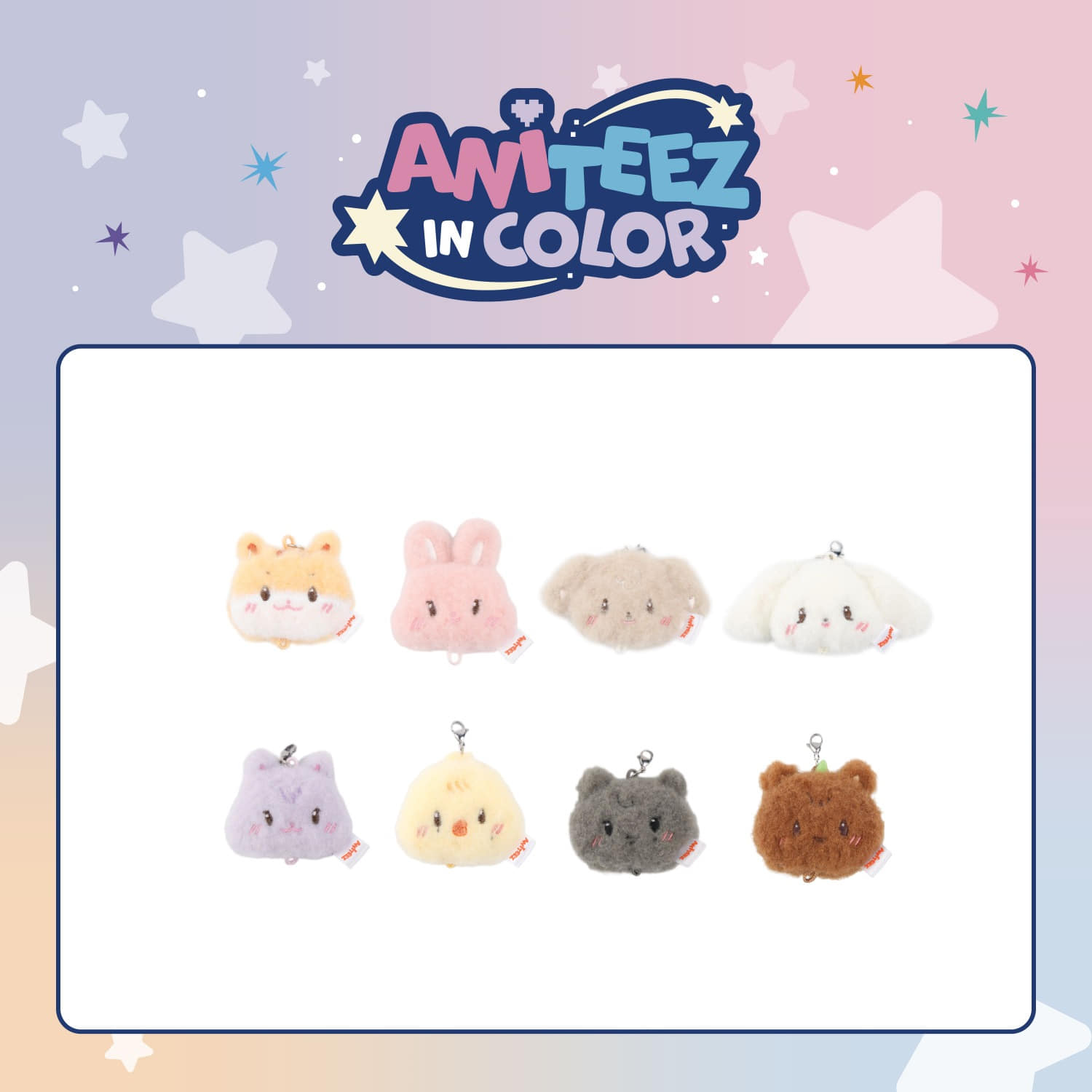 ATEEZ - ANITEEZ IN COLOR OFFICIAL MD - Linkable Face Keyring (random)