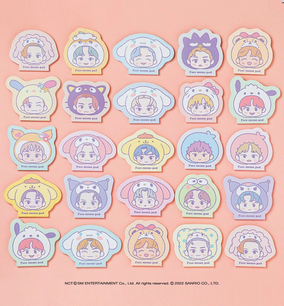 NCT x SANRIO CHARACTERS OFFICIAL - FACE MEMO PAD