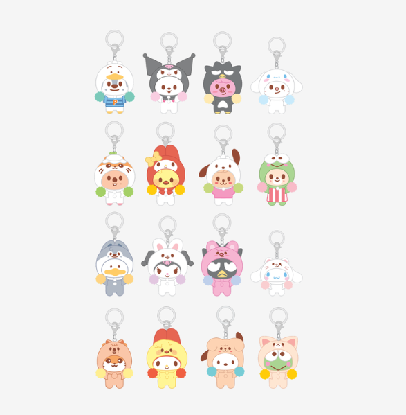 STRAY KIDS - SECRET FLOCKED FIGURE KEYRING (CHEER UP Ver.) - SKZOO X SANRIO CHARACTERS