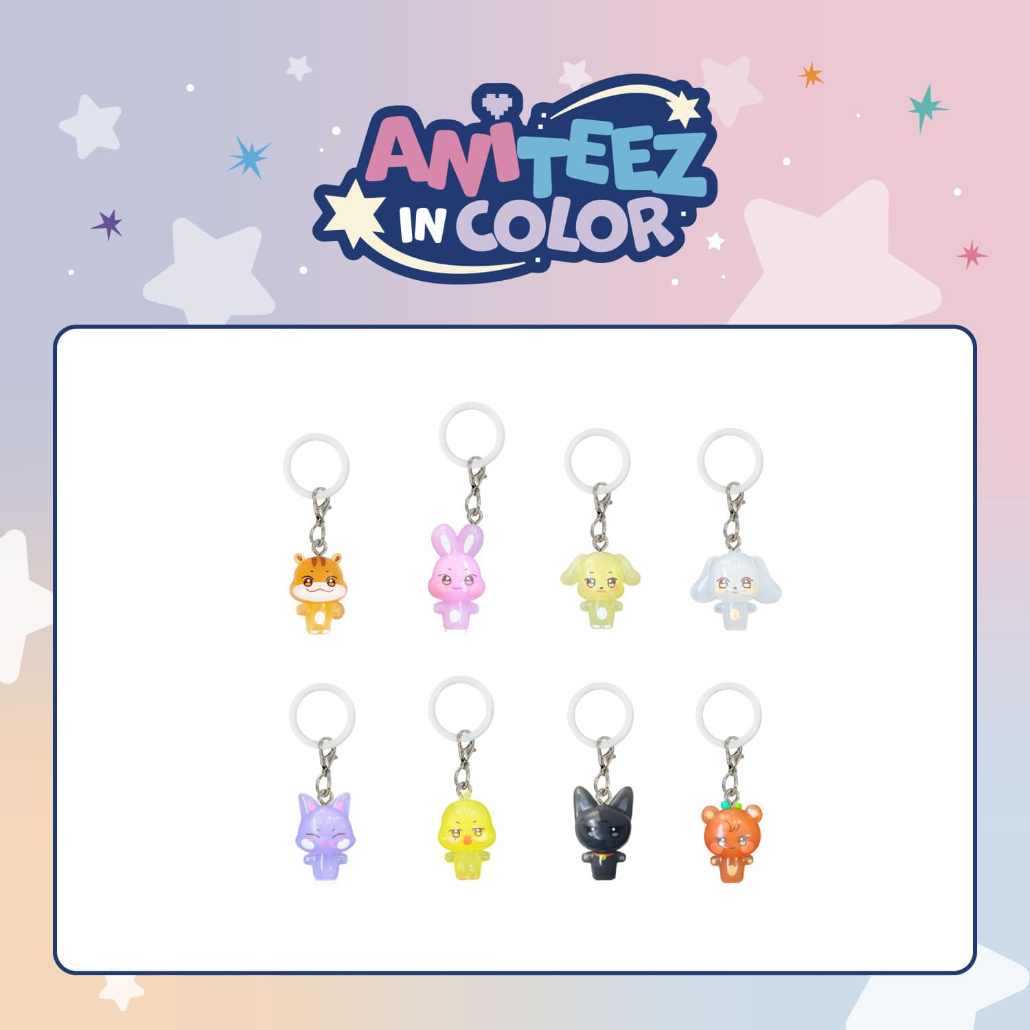 ATEEZ - ANITEEZ IN COLOR OFFICIAL MD - Clear Mascot Charm (random)