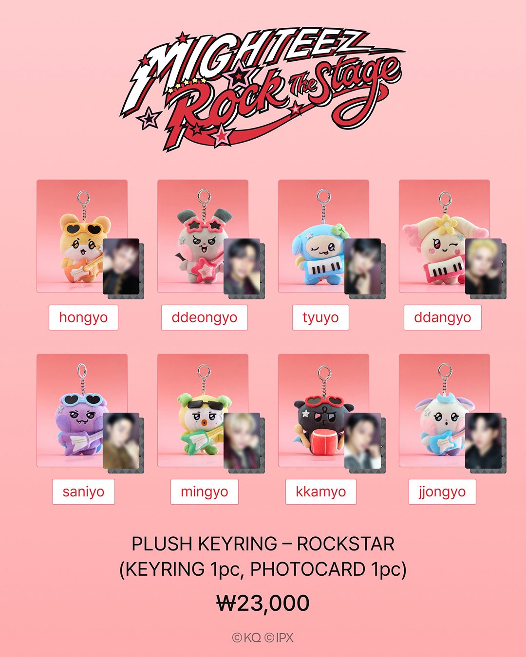 MIGHTEEZ (ATEEZ) - OFFICIAL MD - PLUSH KEYRING ROCKSTAR
