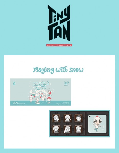 BTS TinyTan Message Belgian Chocolate - Playing with Snow + Magnet