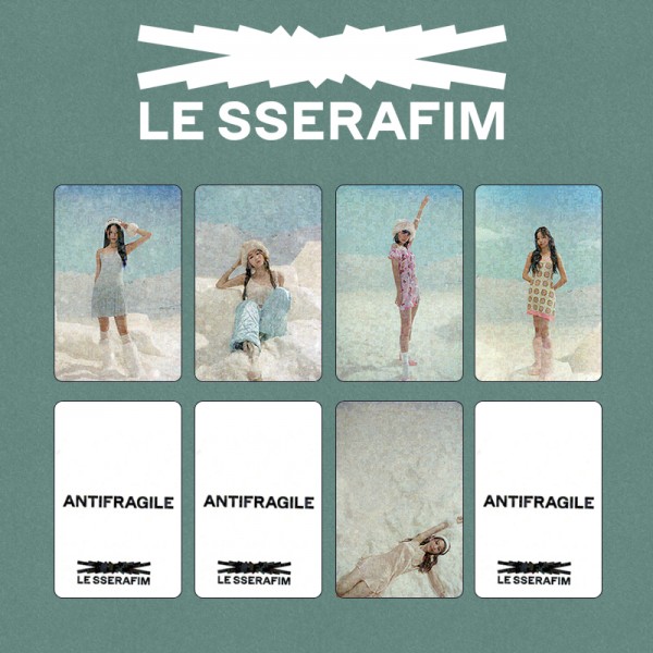 LE SSERAFIM - Official POB ANTIFRAGILE Glitter Photo Card Set